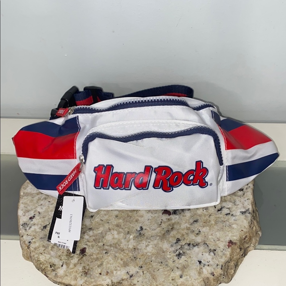 Hard Rock Cafe Fanny Pack Red White Blue Americana Waist Bag USA 80s Retro-NWT